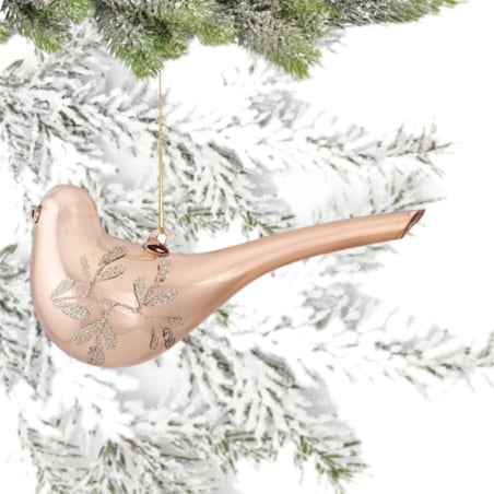 VILLA ITALIA Bombka szklana PTASZEK z gałązką 15 cm