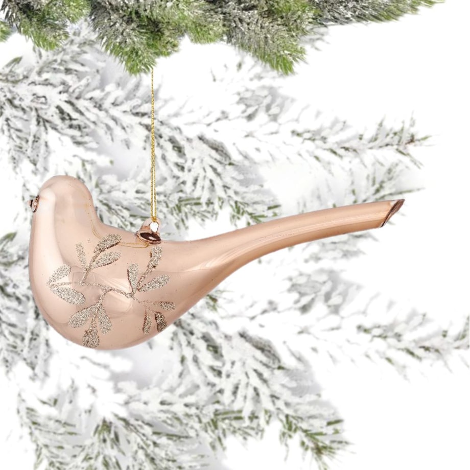 VILLA ITALIA Bombka szklana PTASZEK z gałązką 15 cm