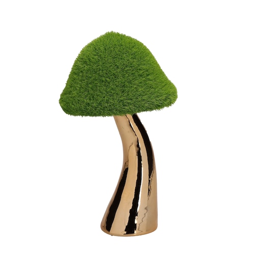 Zestaw 2 figurek dekoracyjnych w kształcie grzybka Siamspuntati - Złoty, 20.5 cm