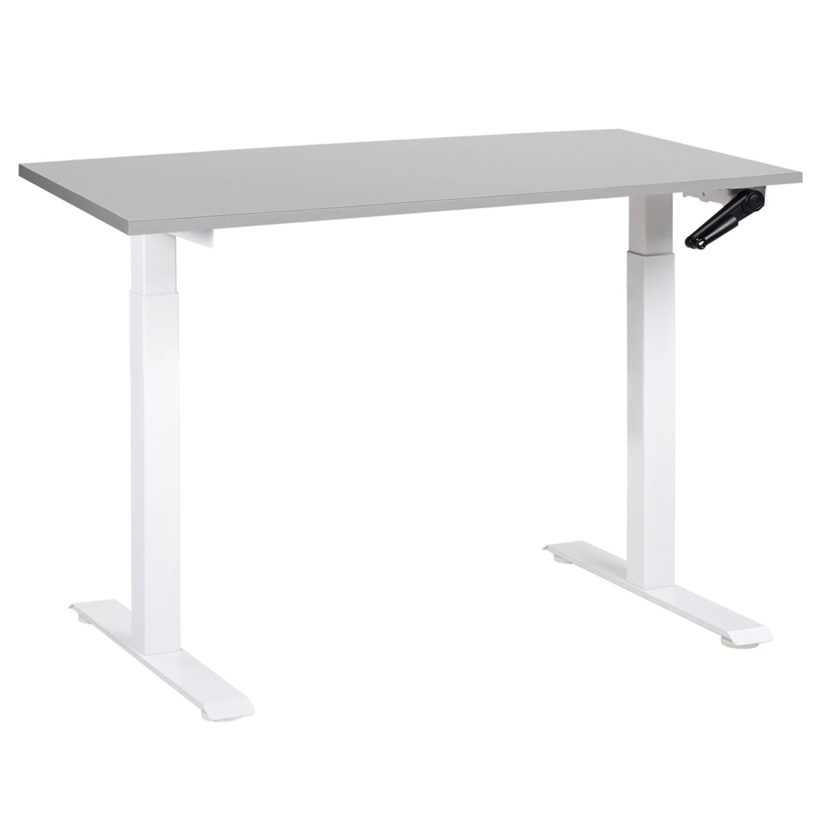 Biurko regulowane manualnie DESTINES 120 cm x 72 cm Szary/ biały