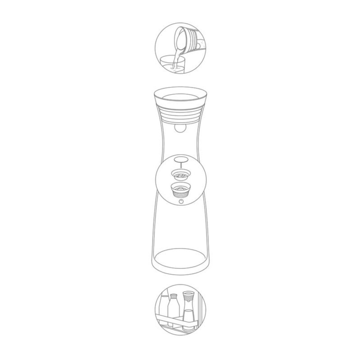 Karafka + 2 szklanki Basic, 1000 ml, WMF