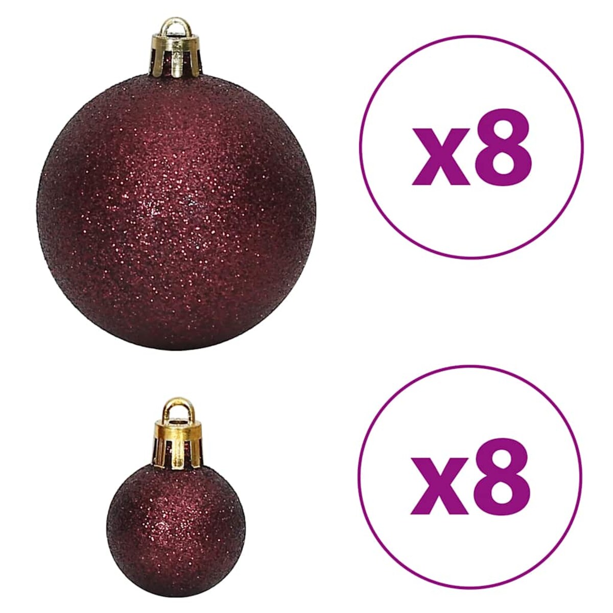 vidaXL Bombki świąteczne, 100 szt., kolor szampana i brąz, 3/4/6 cm