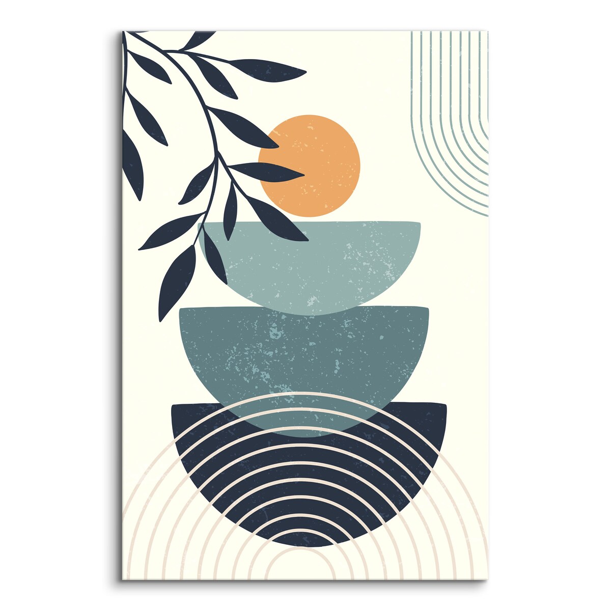 Obraz Do Sypialni Liście Kamienne Naczynia Minimalizm Styl Boho 30x40cm