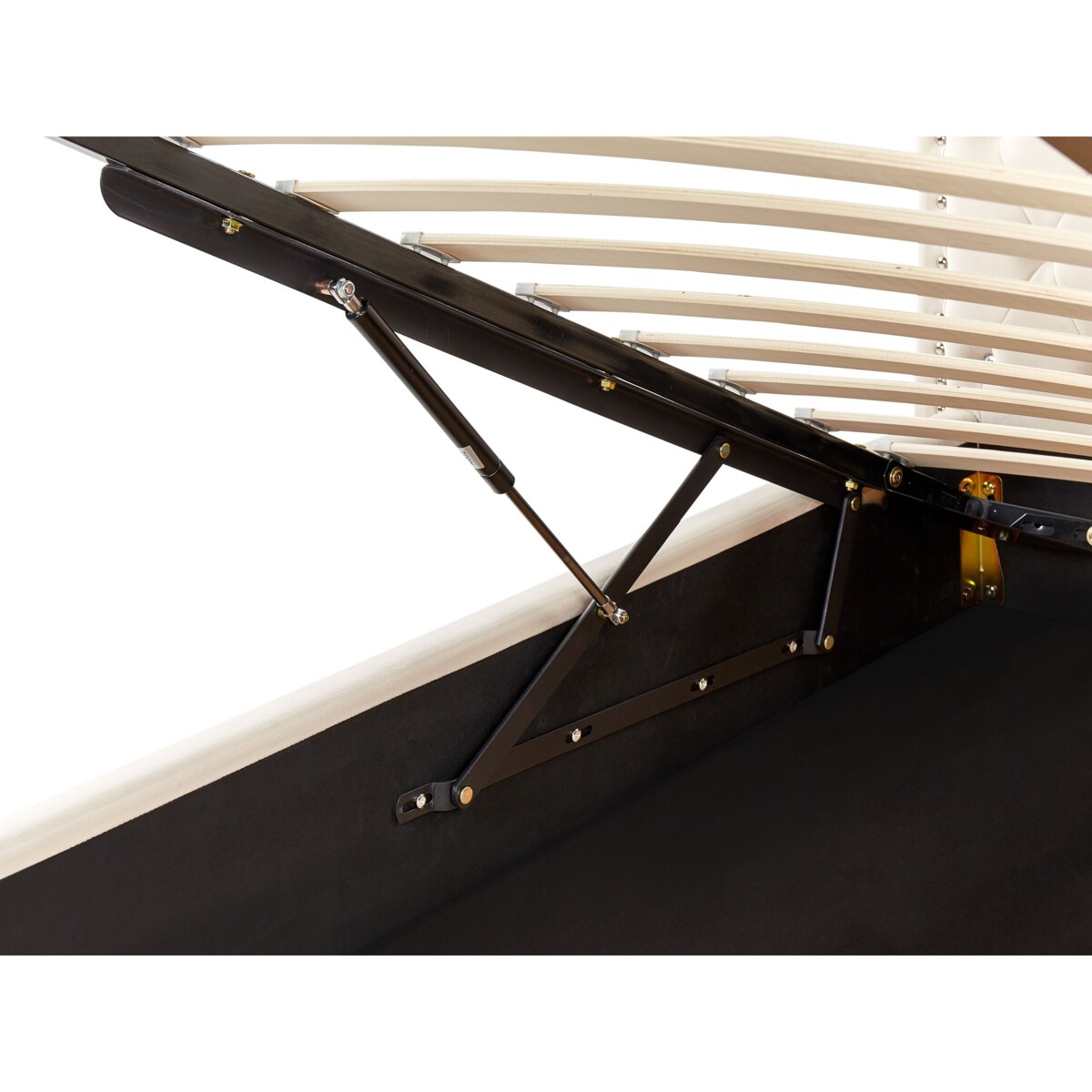 Łóżko welurowe z pojemnikiem 90 x 200 cm beżowe METZ