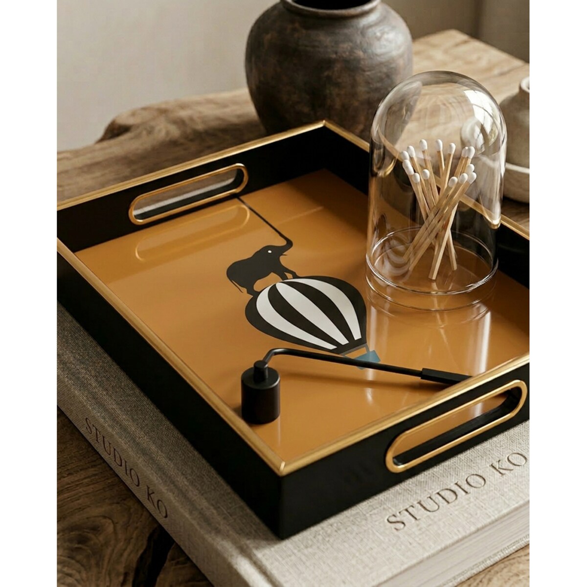 Taca dekoracyjna SHP BALLON czarny złoty