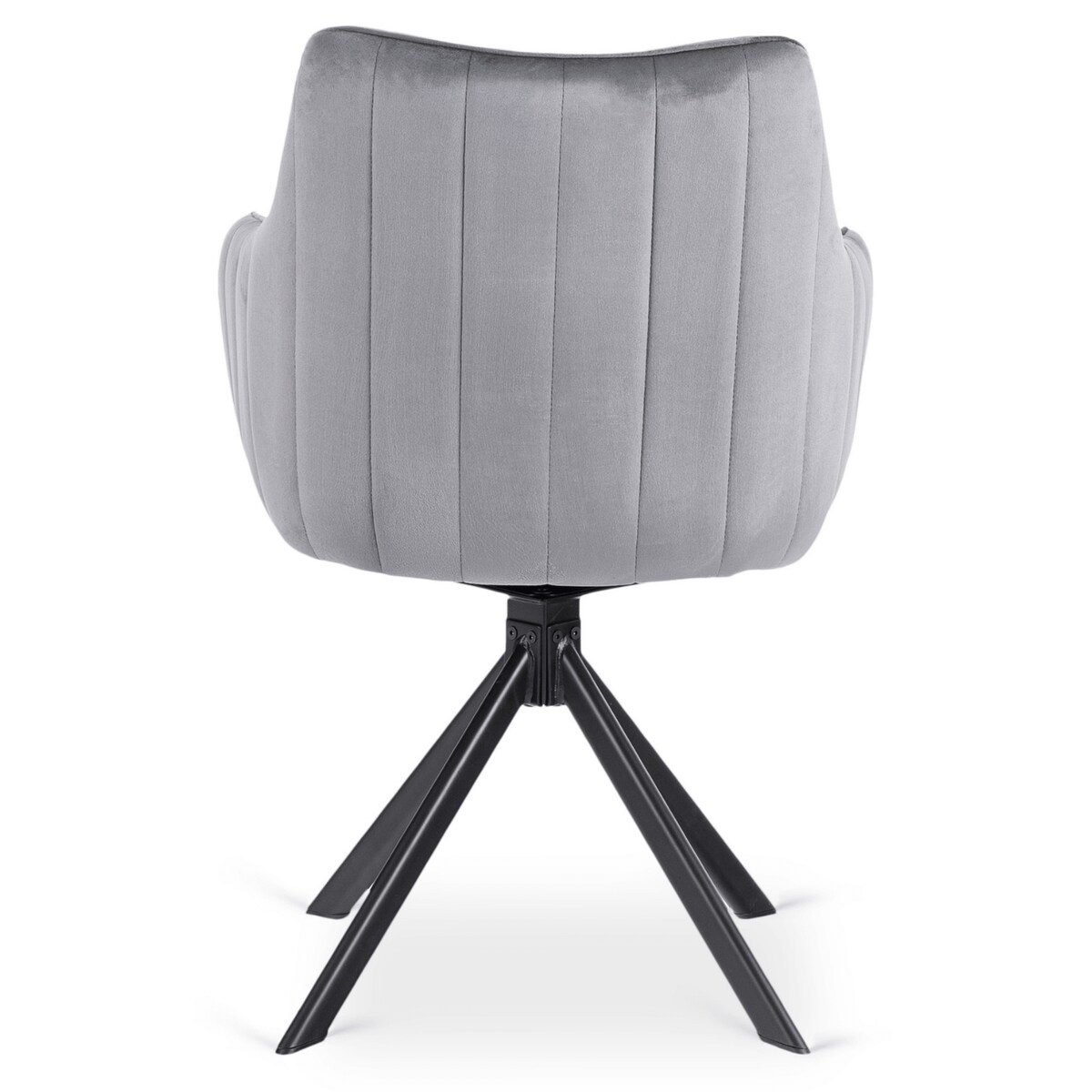 Krzesło Obrotowe Kubełkowe Welurowe Do Jadalni Salonu Szary MUMBAI