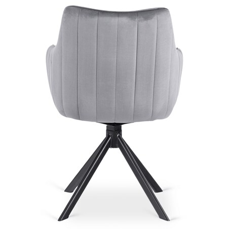 Krzesło Obrotowe Kubełkowe Welurowe Do Jadalni Salonu Szary MUMBAI