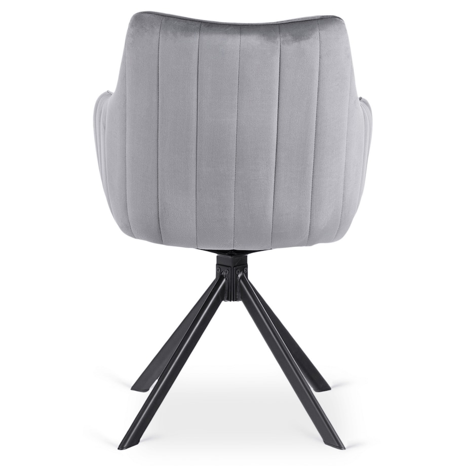 Krzesło Obrotowe Kubełkowe Welurowe Do Jadalni Salonu Szary MUMBAI