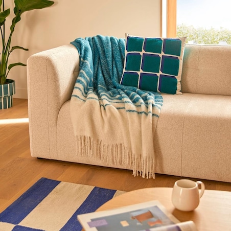 Pled z efektem moheru, zielony, 130x170 cm, Flow