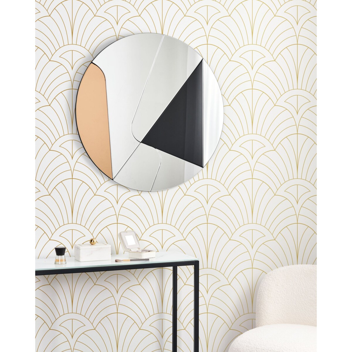 Lustro ścienne TROUVILLE Czarno-złoty