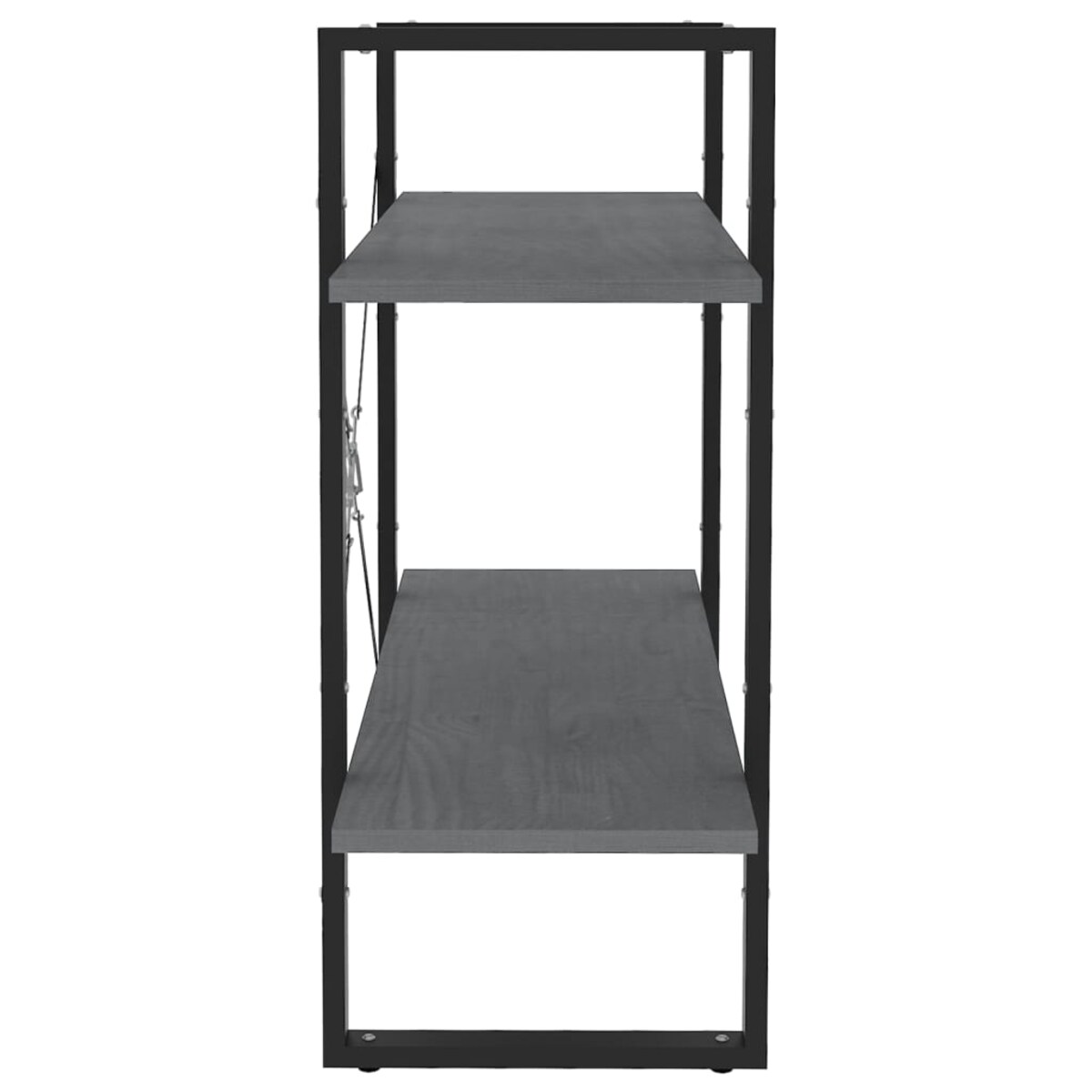 vidaXL Regał na książki, 2 półki, szary, 80x30x70 cm, drewno sosnowe