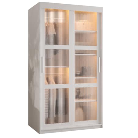 Szafa przesuwna Garderoba FLUTES 100 biały