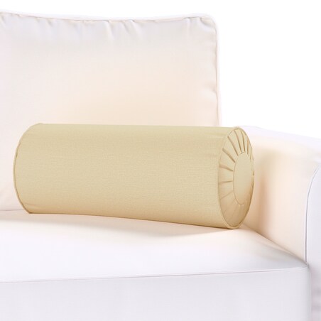 Poduszka wałek z zakładkami, waniliowy, Ø20 x 50 cm, Loneta