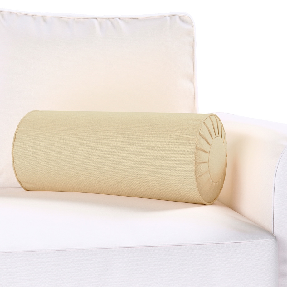 Poduszka wałek z zakładkami, waniliowy, Ø20 x 50 cm, Loneta