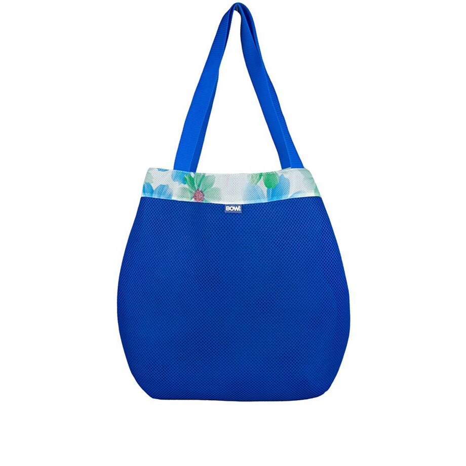 Torba na zakupy niebieska-błękitne kwiaty ze sprzączką