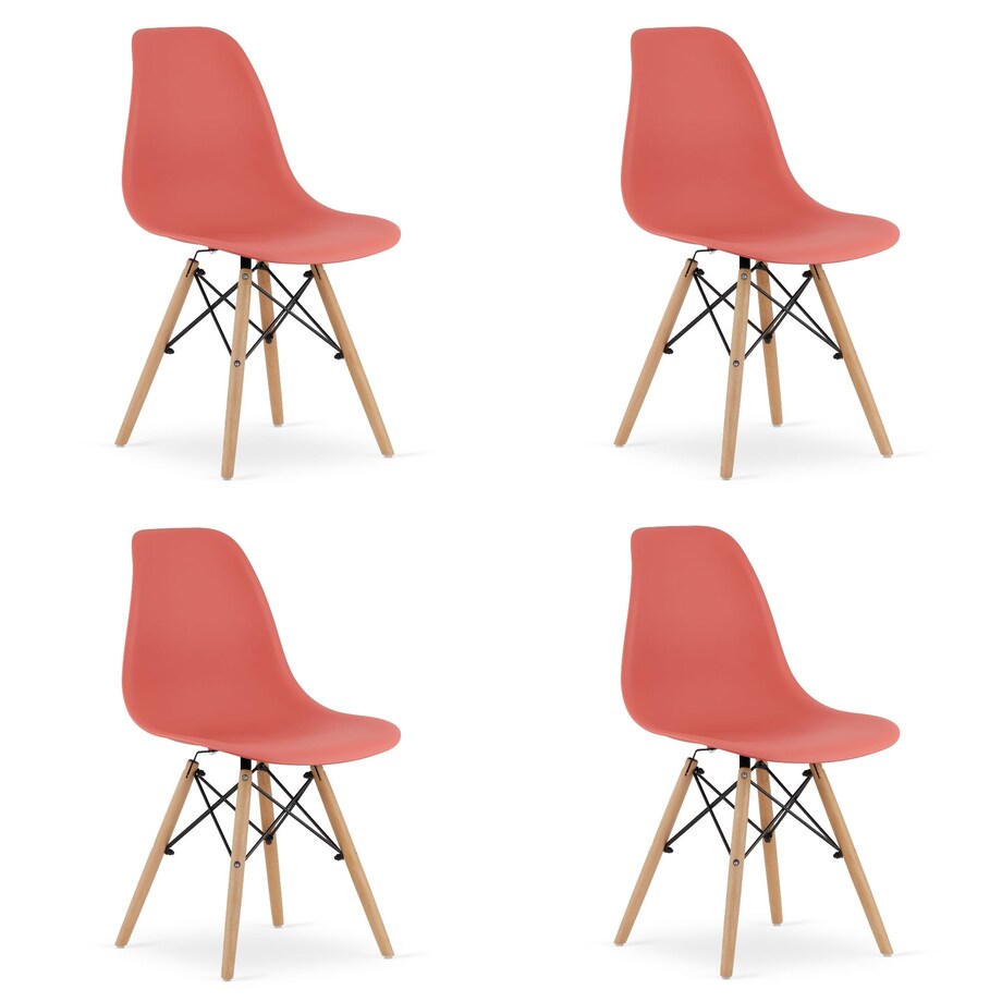 Krzesło Do Jadalni Kuchni Salonu Osaka Cynober / Nogi Naturalne X 4