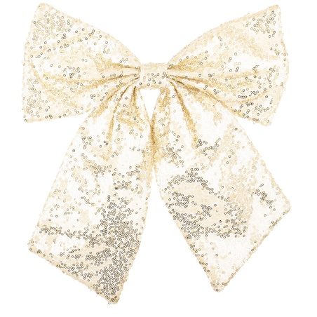 Cekinowa kokarda, złota, kpl. 4 sztuk, 36x35 cm