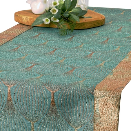 Bieżnik plamoodporny LX-6453-3022 - 40x200 cm - złoty - 40cm x 200cm