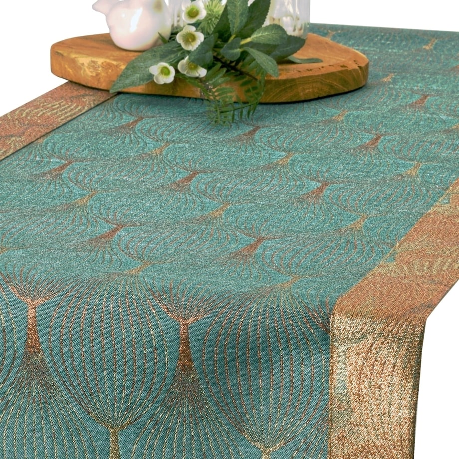 Bieżnik plamoodporny LX-6453-3022 - 40x200 cm - złoty - 40cm x 200cm