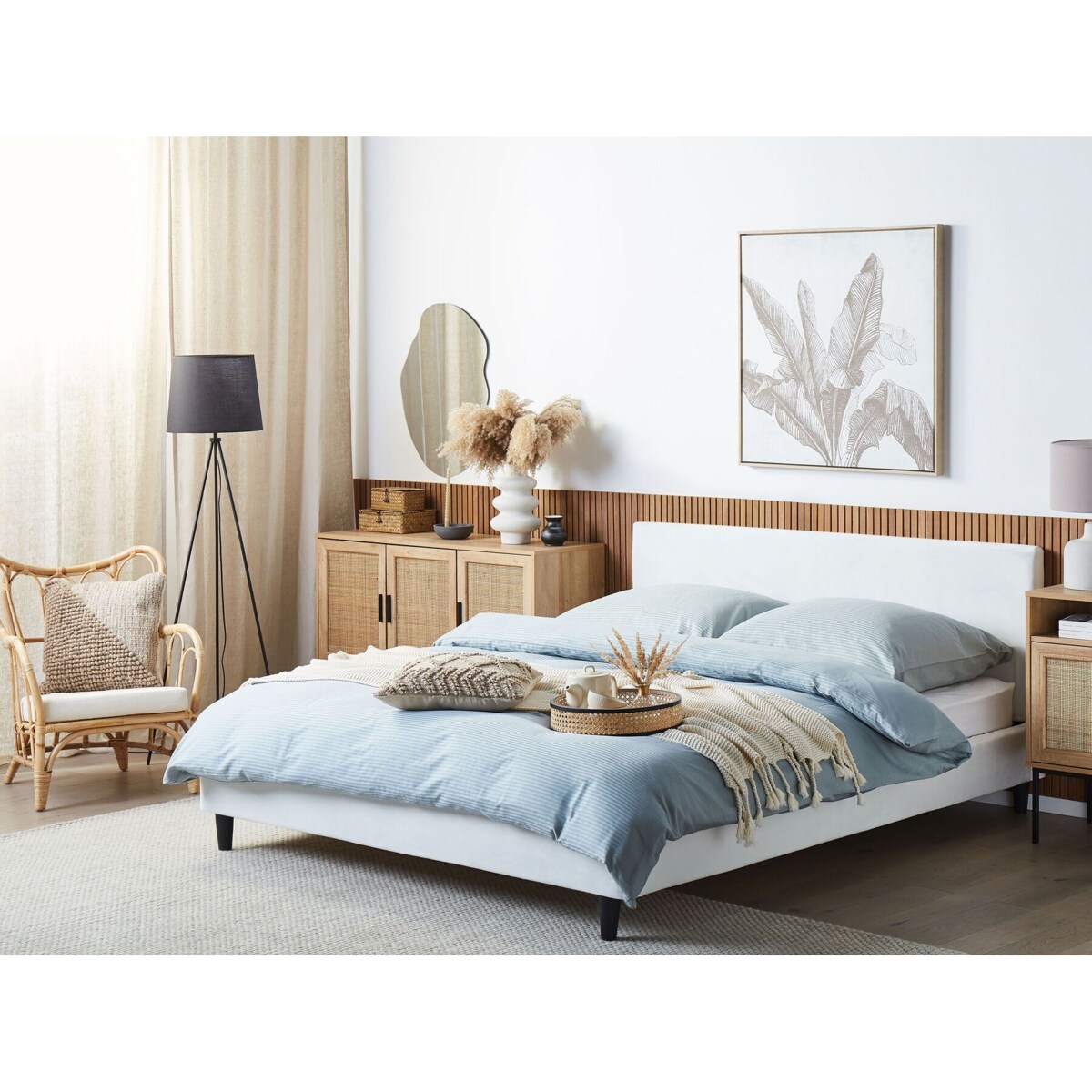 Wymienne obicie do łóżka 160 x 200 cm białe FITOU