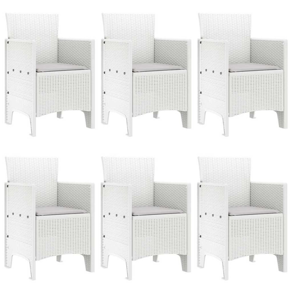 vidaXL Zestaw do jadalni w ogrodzie 7 pcs Biały Rattan Polt