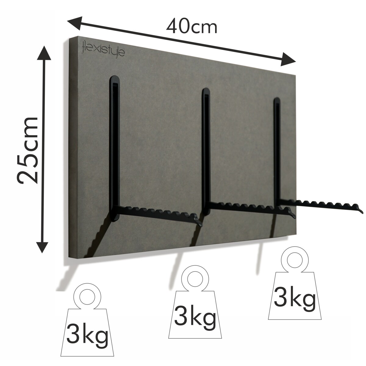 Wieszak na Ubrania Szary 25x40cm na kurtki