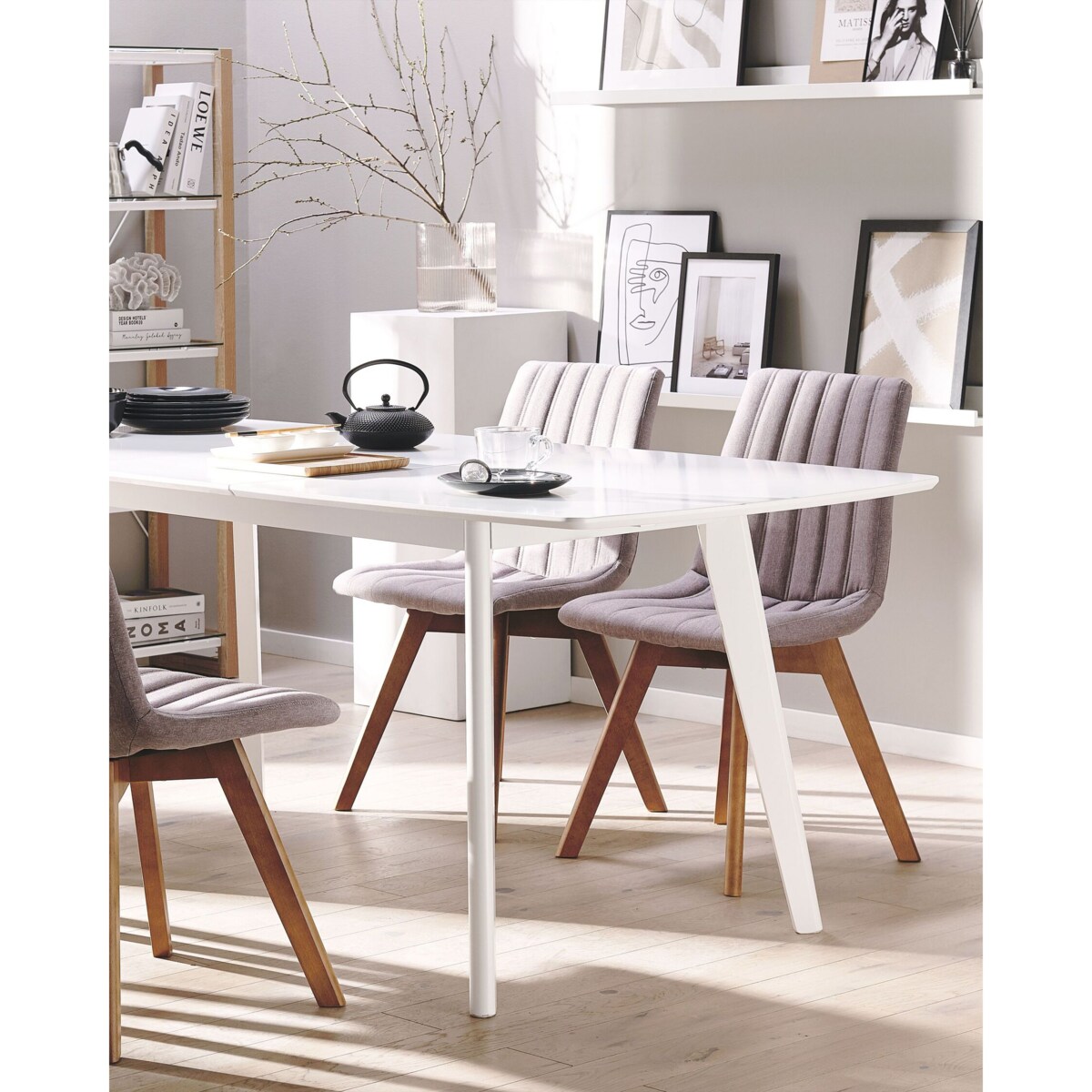 Zestaw 2 krzeseł do jadalni CALGARY Beżowoszary