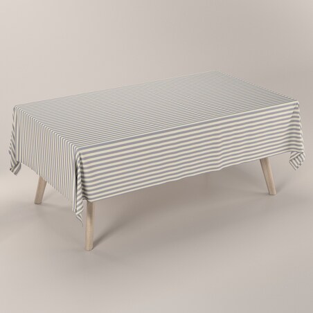 Obrus prostokątny 130 x 130 cm granatowo-białe pasy (1,5cm)