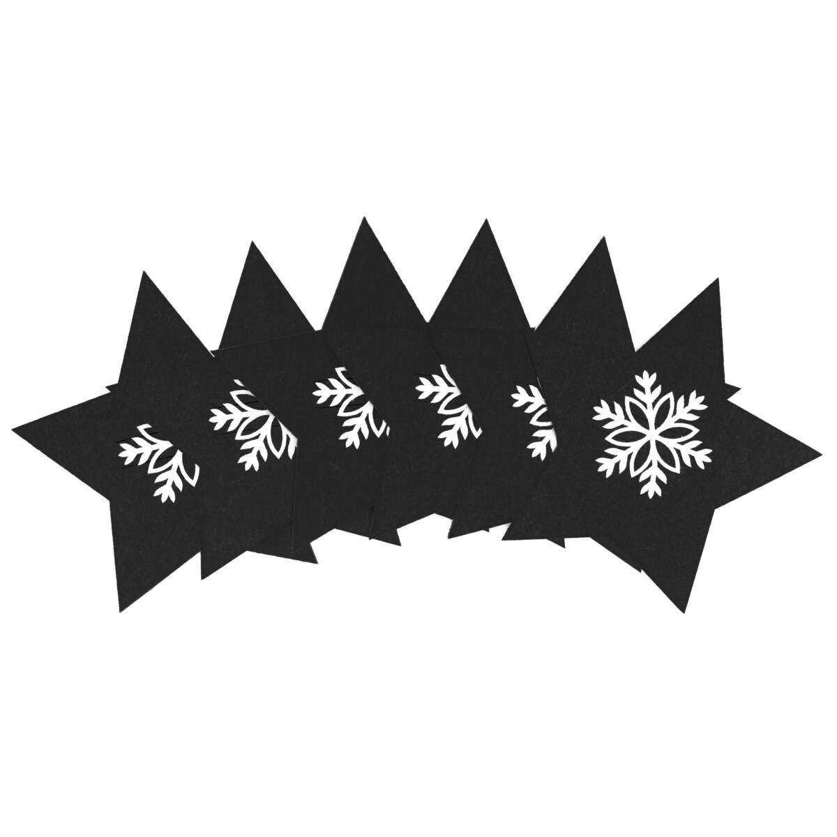 Pokrowiec na sztućce Świateczny 6 szt Gwiazda Czarna