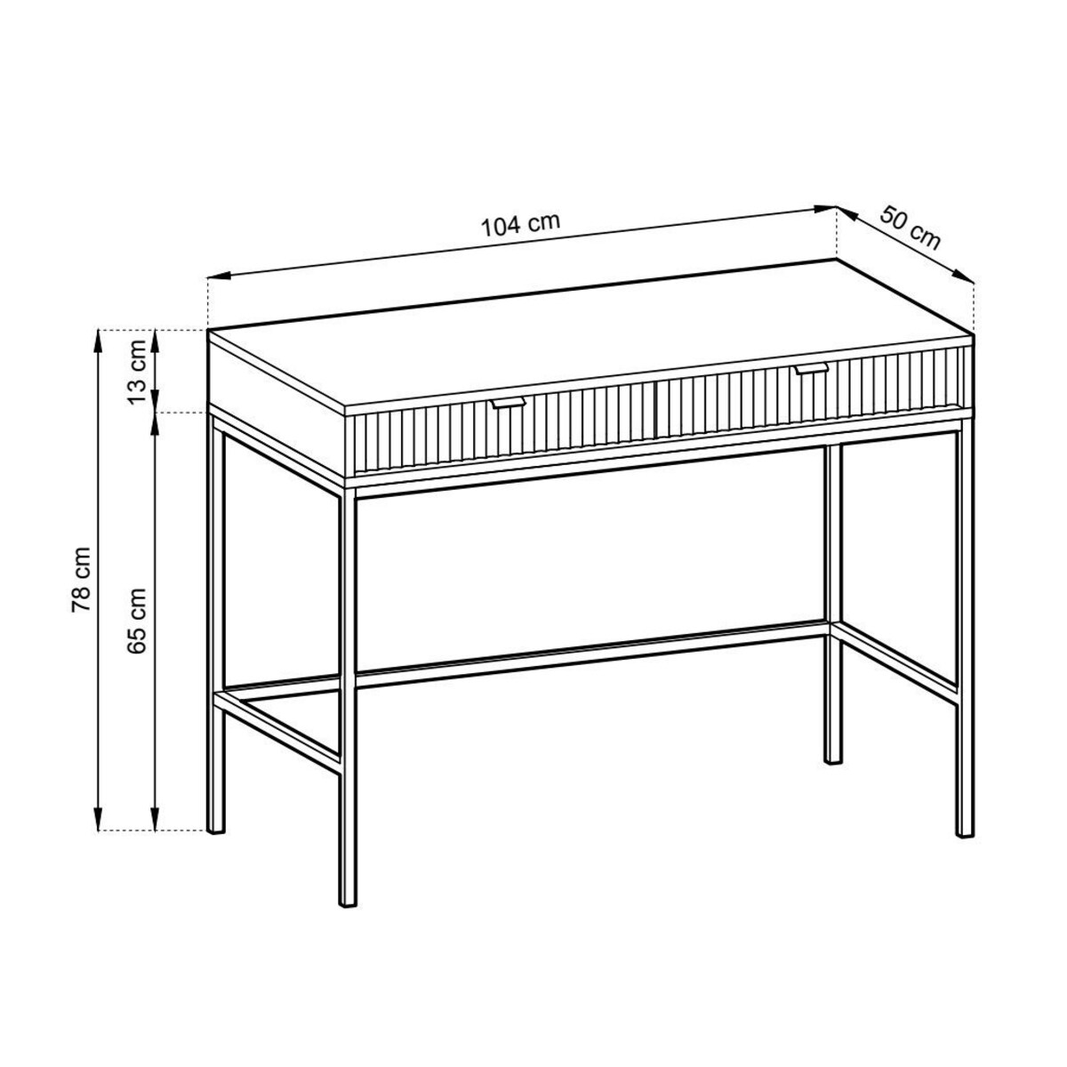 Toaletka Delicious ryflowana biała