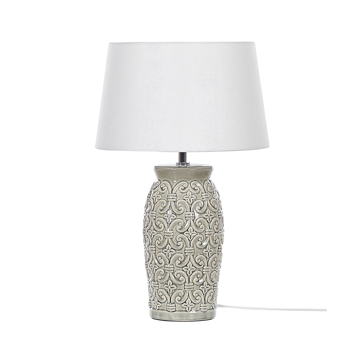 Lampa stołowa ceramiczna szara KHOPER
