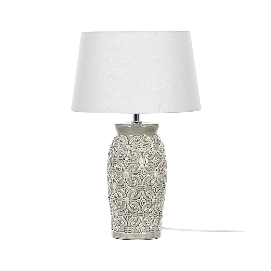 Lampa stołowa ceramiczna szara KHOPER