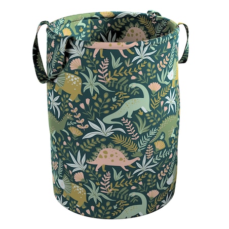 Kosz na zabawki Tobi, dinozaury na zielonym tle, 40x60cm, Magic Collection