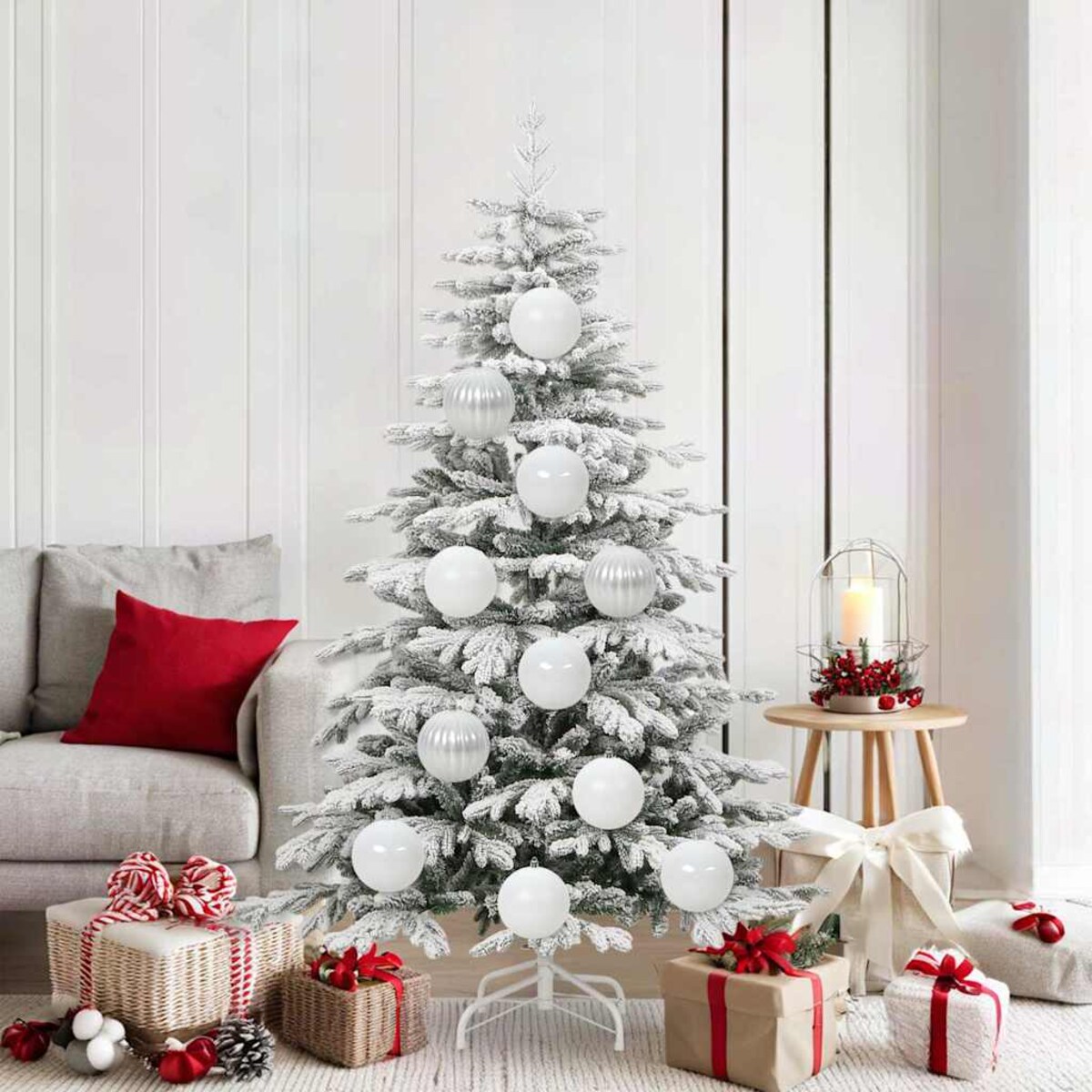 vidaXL Zestaw Bombek Choinkowych 9 pcs Biały