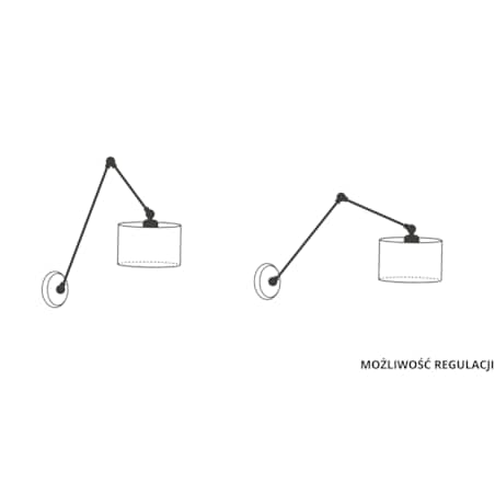 Kinkiet przegubowy lampa ścienna lampa na ścianę regulowany z abażurem walec SOUL II