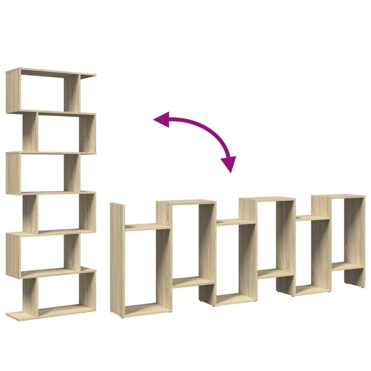 vidaXL Regał przegroda, 6 poziomów, dąb sonoma, 70x24x193 cm