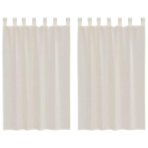 vidaXL Zasłony woalowe z zakładką na górze 2 szt. kremowe