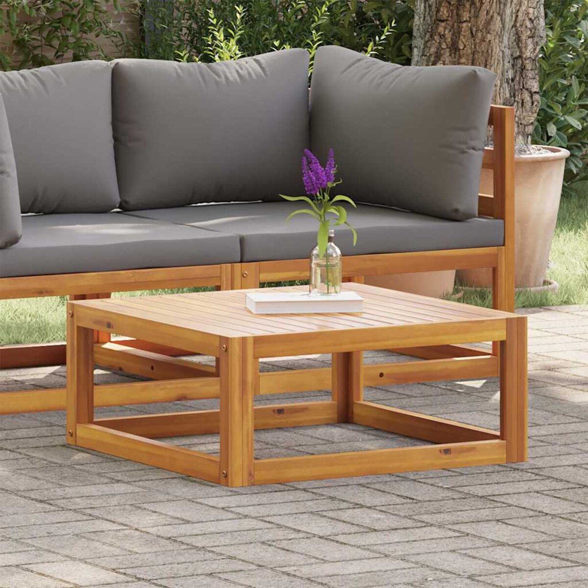 vidaXL Stolik kawowy, 68x68x29 cm, lite drewno akacjowe