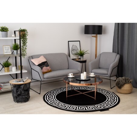 Dywan HAMPTON Grecos koło czarny koło 140 cm