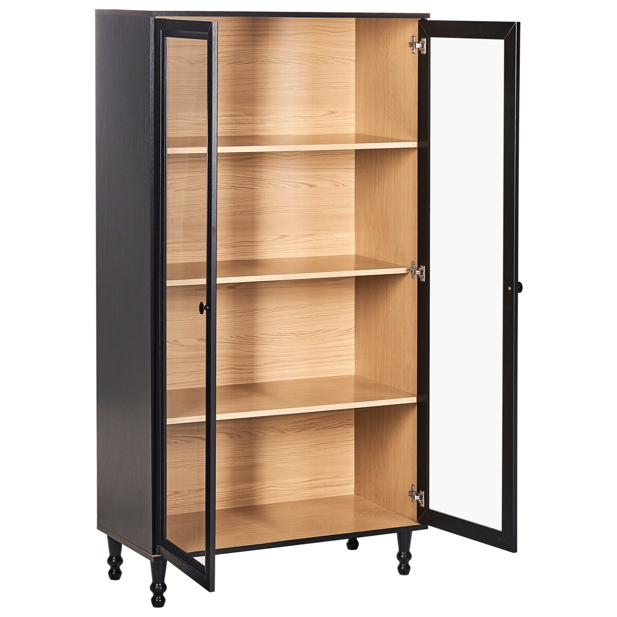 Witryna ze szklaną gablotą TINGLEDALE 80 cm Czarny