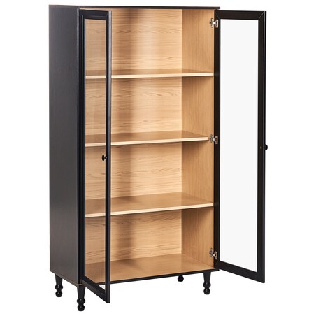 Witryna ze szklaną gablotą TINGLEDALE 80 cm Czarny
