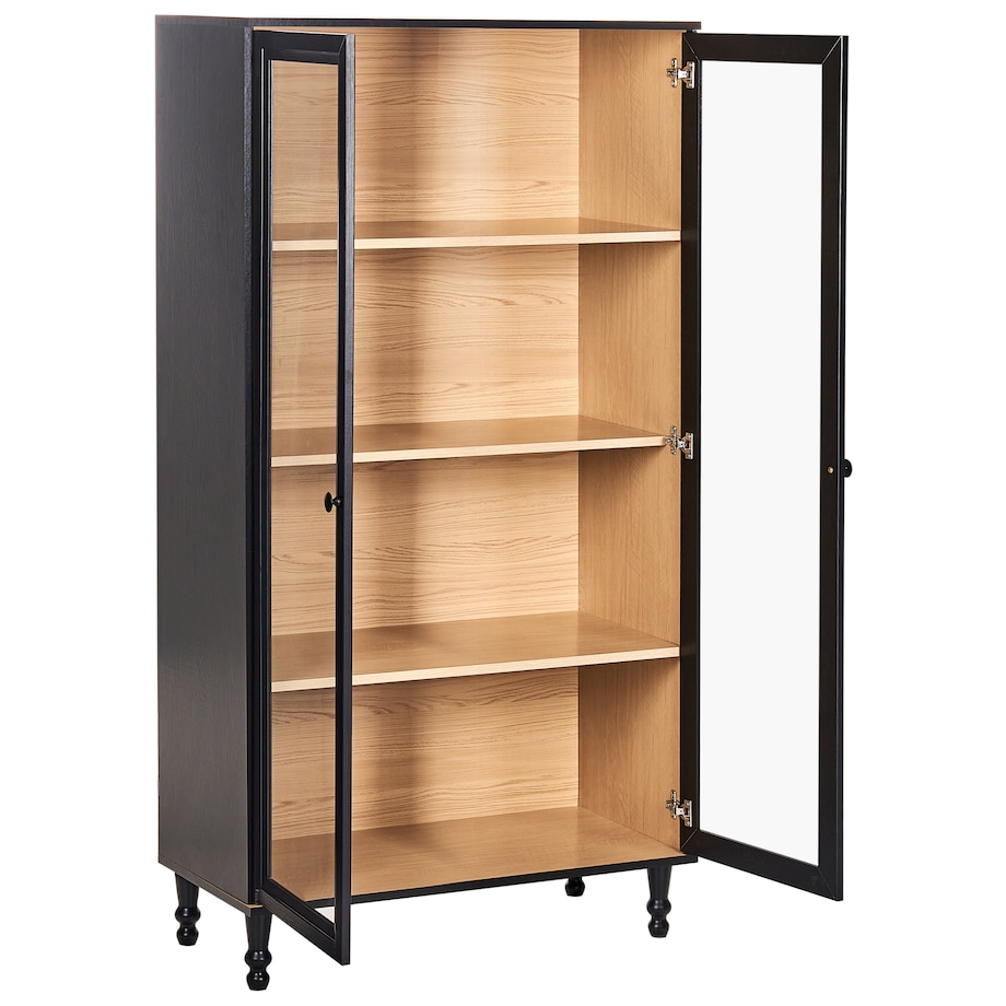 Witryna ze szklaną gablotą TINGLEDALE 80 cm Czarny