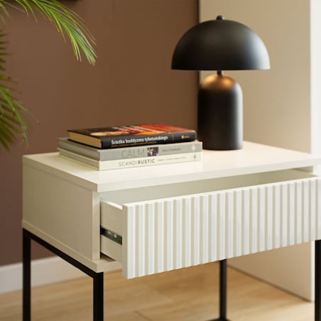 Konsimo RECTUS Zestaw stolików nocnych 2szt.w kolorze białym