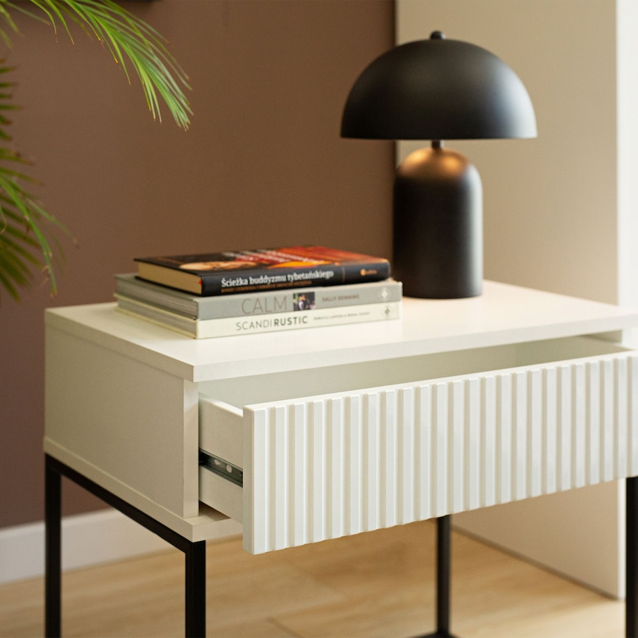 Konsimo RECTUS Zestaw stolików nocnych 2szt.w kolorze białym