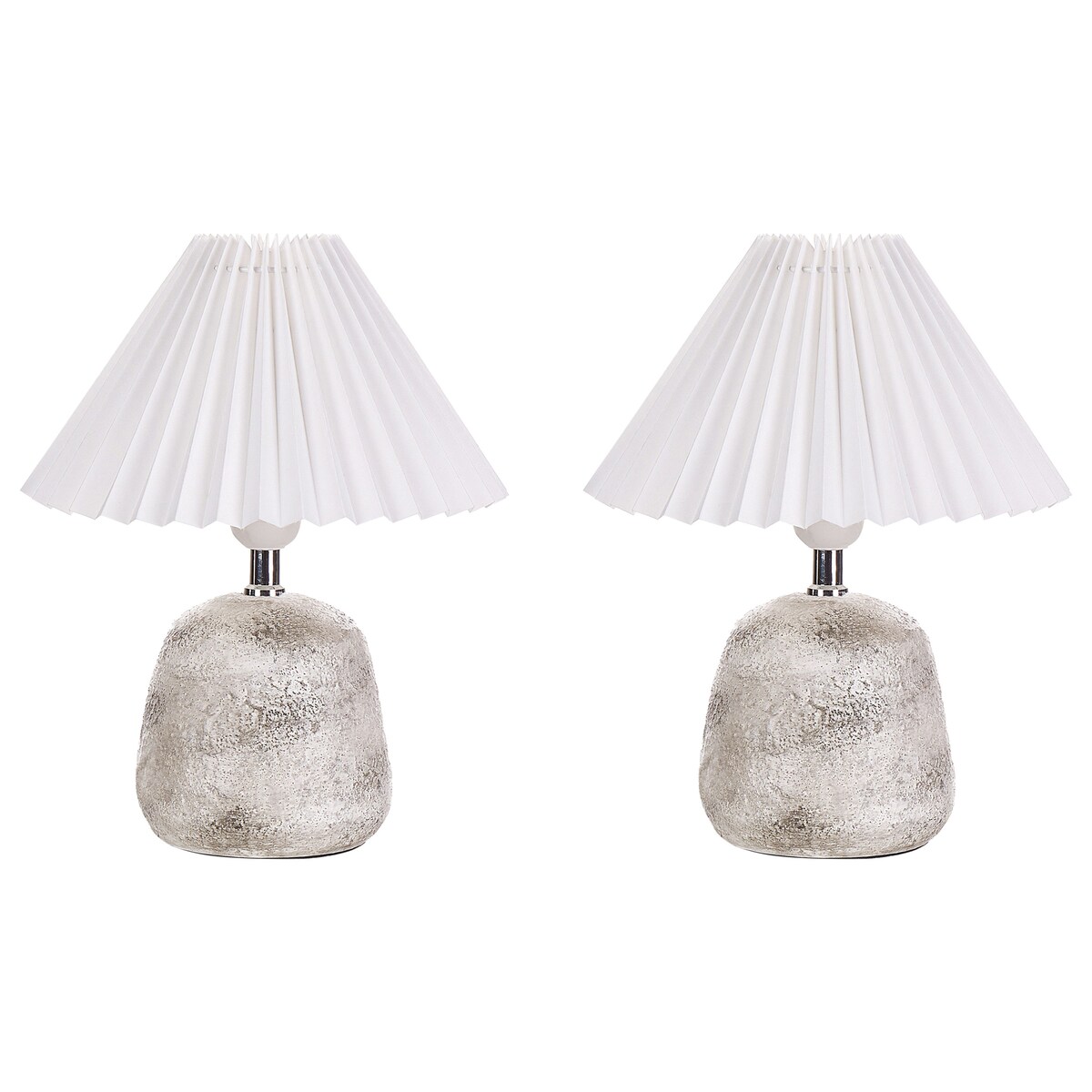 Zestaw 2 lamp stołowych ZEYI Ceramika Biały