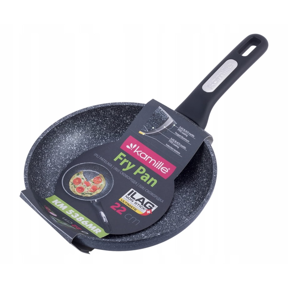 Patelnia marmurowa gruba nieprzywierająca 22cm KAMILLE