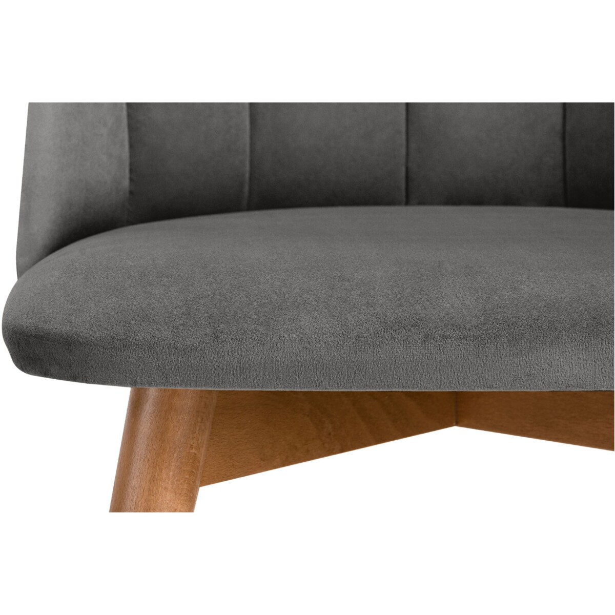 KONSIMO BAKERI Krzesła skandynawskie welurowe, szare, 2 szt