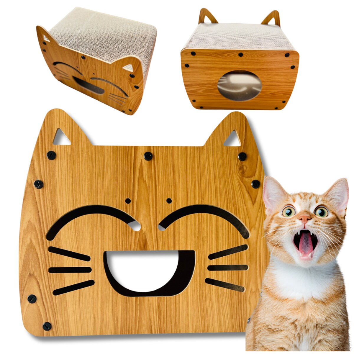 Drapak Dla Kota Z Budką Domek Do Drapania I Odpoczynku Tekturowy Kotek