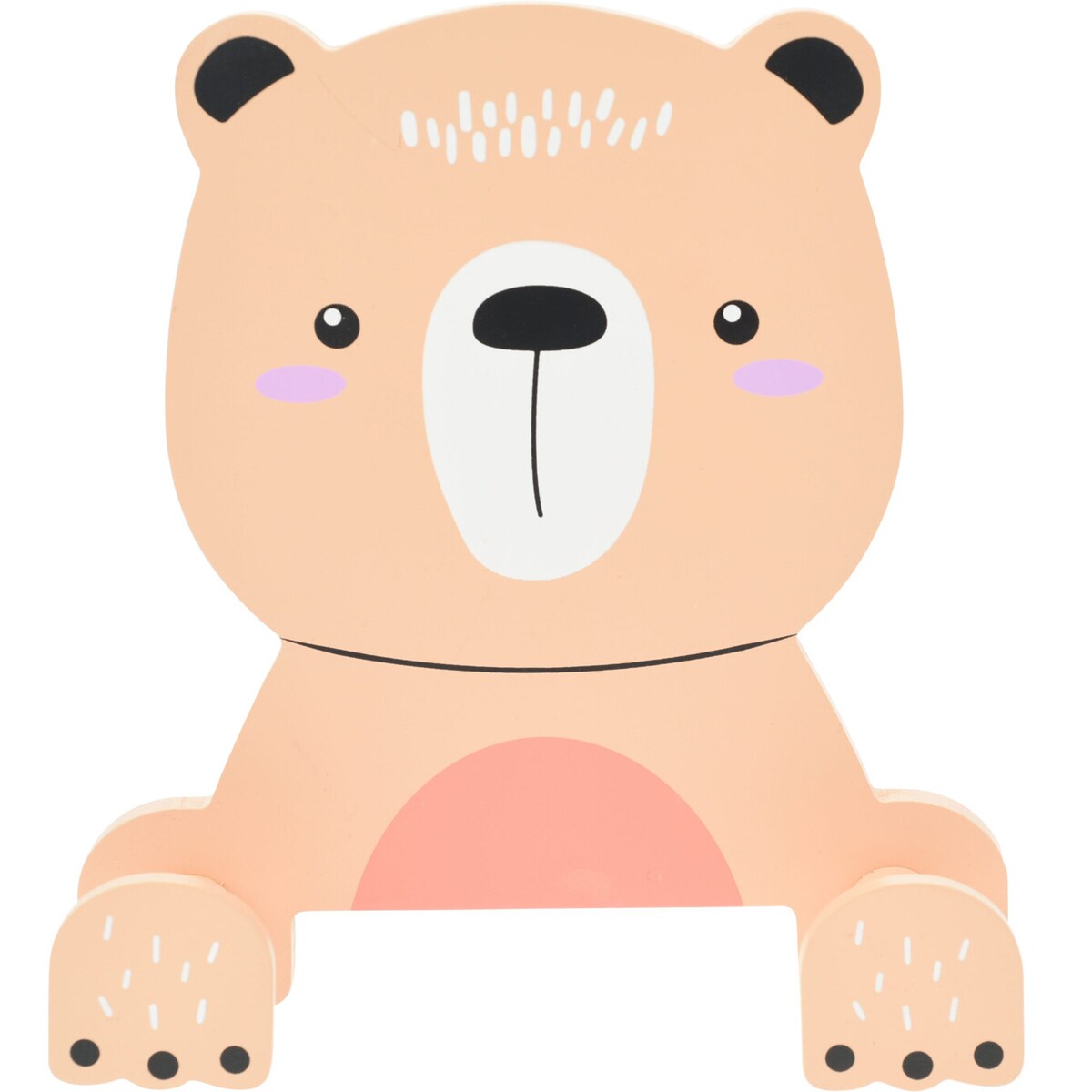 Wieszak na ubrania do pokoju dziecka Zwierzaczek z łapkami, 14 x 4,5 x 17 cm