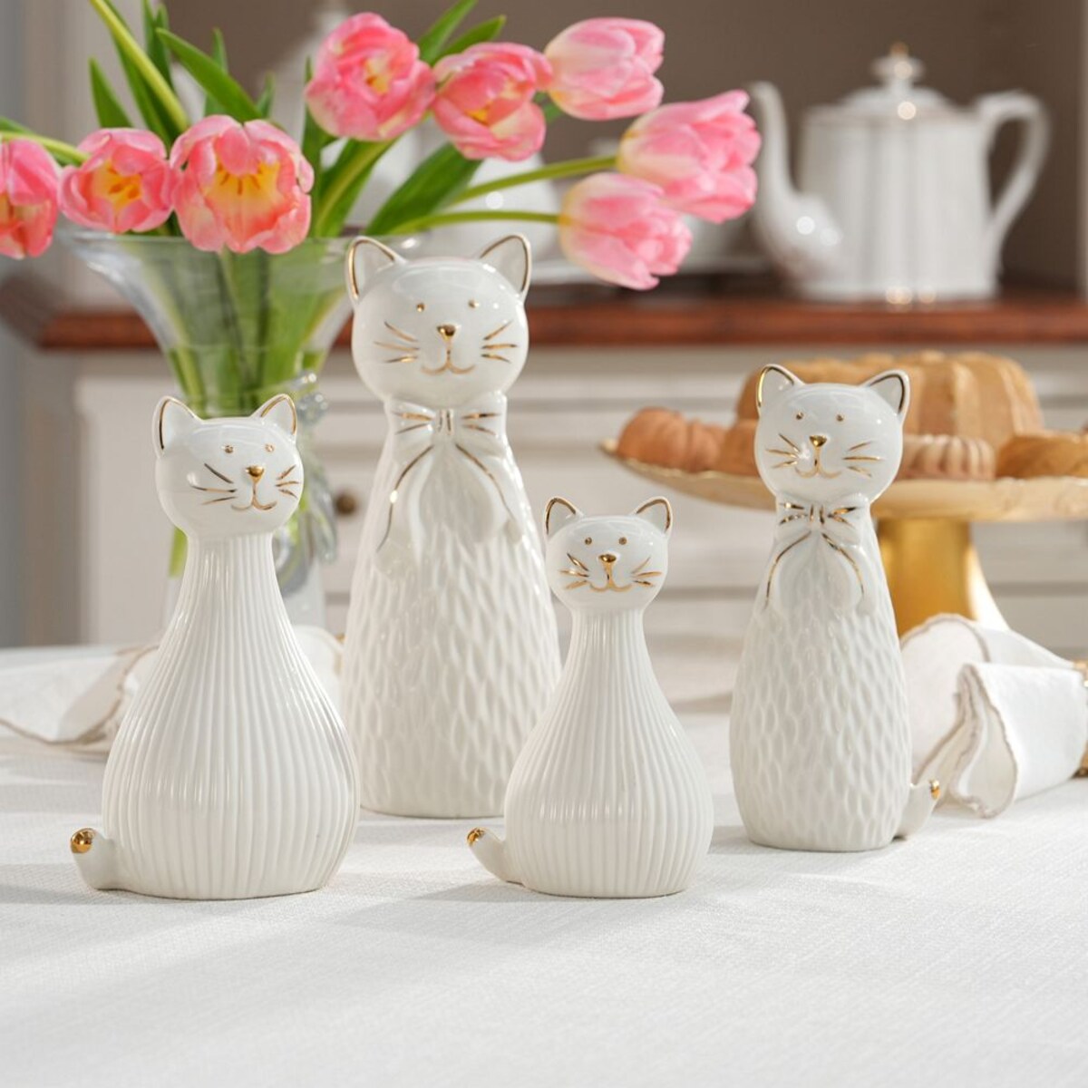 VILLA ITALIA Figurka kotek porcelanowy 21 cm STEFAN